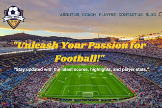 create soccer academy ,soccer website, football academy website sports website