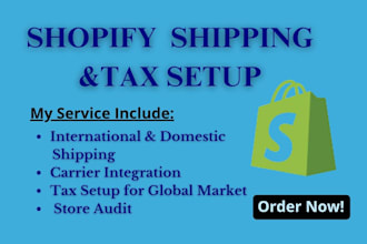 do shopify shipping profile and tax duties setup with store audit