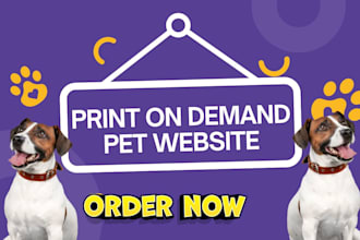 design stunning print on demand pet website pet accessories shopify pet website