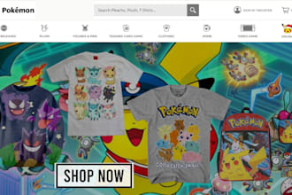 design pokémon apparel store pokémon clothing shopify website tcg website
