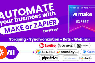 fix or create integromat via make com zapier