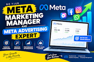 be your meta marketing manager and meta advertising expert