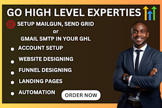 setup mailgun, sendgrid, or gmail SMTP in your go high level