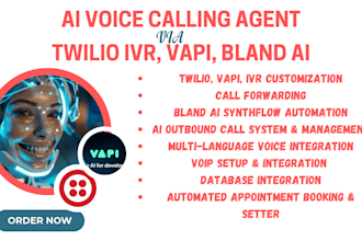 do twilio IVR, vapi, bland ai inbound, outbound ai voice agent calling bot