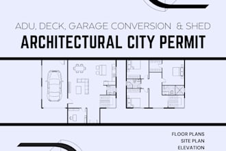 design adu floor plan, barndominium detailed city permit drawings