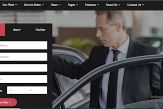 design chauffeur service, taxi website, limousine website with booking system