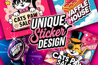 make cute, unique premium sticker design