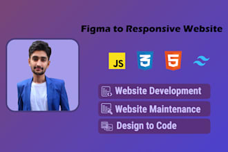 create a responsive HTML CSS javascript tailwind CSS website