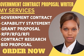 do bid proposal, rfi, rfq, rfp response, and, government contract research