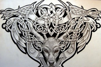 create a custom traditional tattoo, coolest anime or manga, style design tattoo