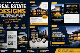 design business real estate flyer postcard design brochure poster banner