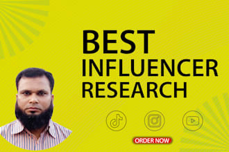 research the best instagram, tiktok, and youtube influencers for you