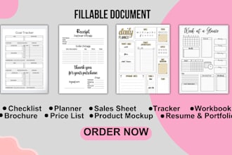design checklist, planner, journal, tracker, workbook pdf lead magnet checklists