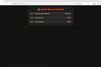create a sports streaming website in HTML , CSS
