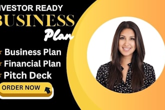 write investor ready business plan, proposal, pitch deck, financial plan model