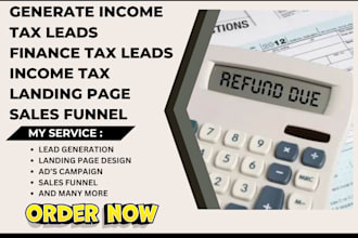 generate income tax leads finance tax leads income tax landing page sales funnel