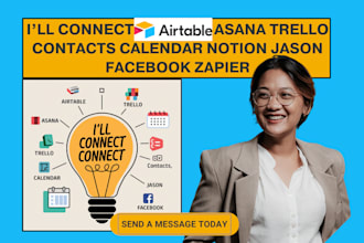 connect airtable asana trello contacts calendar notio jason facebook zapier
