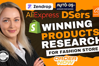 winning product research dser zendrop cj dropshipping autods for fashion store
