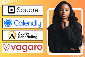setup your booking system with calendly, acuity, square, booksy, vagaro, setmore