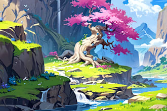 draw environment concept art, fantasy worlds