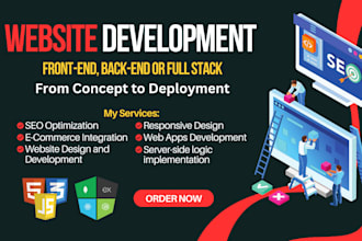 build rebuild custom website development full stack website front end developer