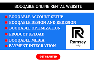 do booqable website design, online booking website, booqable rental website