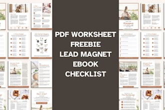 design your PDF fillable lead magnet checklist PDF workbook, worksheet, freebies