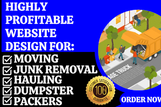 design moving junk removal dumpster hauling movers packers landing page website
