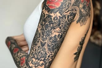 make a custom and professional tattoo sleeve art