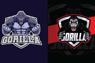 design esport mascot monkey gorilla logo
