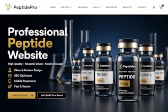design peptide website, research peptide, redesign peptide website sarms website