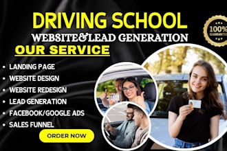 design driving school website driving school landing page driving school leads
