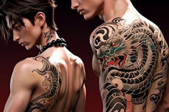 do a tattoo design in japanese style