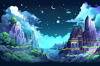 draw environment concept art, fantasy worlds