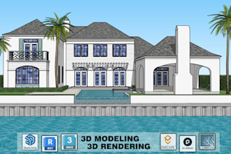 do sketchup 3d model and 3d renderings for the buildings via 2d floor plans