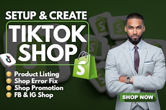 create tiktok shop, setup tiktok ads, tiktok product listing, shopify marketing