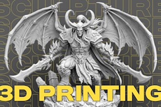 sculpt 3d models, dnd, figurine, character for 3d printing and rendering