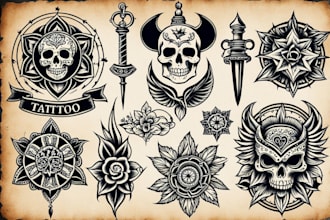 create old school or traditional tattoo design