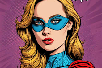 draw custom superhero pop art portrait