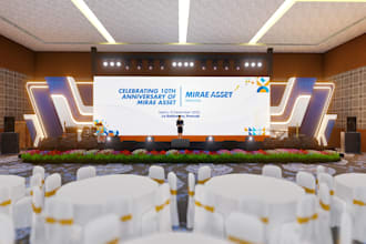 do 3d visual stage design, stage modeling, and rendering