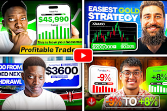 design eye catching trading, finance, crypto, thumbnails