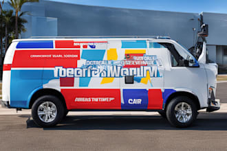 do attractive vehicle wrap, car wrap, or van wrap design