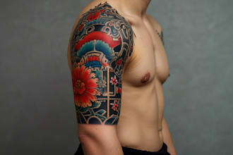 create tattoo japanese old school design