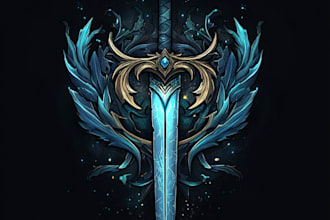 design fantasy monogram logo for apparel, gaming