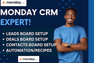 do leads board, contacts board, deals board, automation or recipe on monday crm