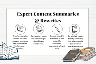 make expert content summaries and rewrites