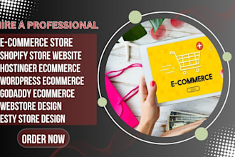 hostinger bluehost godaddy ecommerce website, shopify, webshop, etsy,wix website