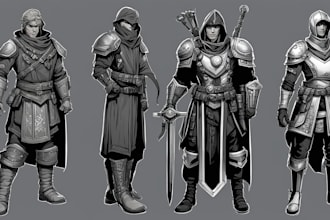 draw your dnd, sci fi, fantasy character or illustration