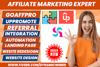 setup affiliate marketing via goaffpro uppromote referral on kajabi wix shopify