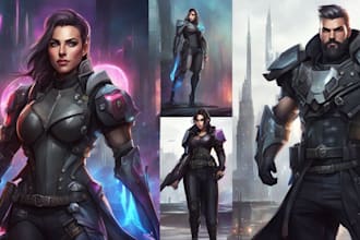 design fantasy and cyberpunk character
